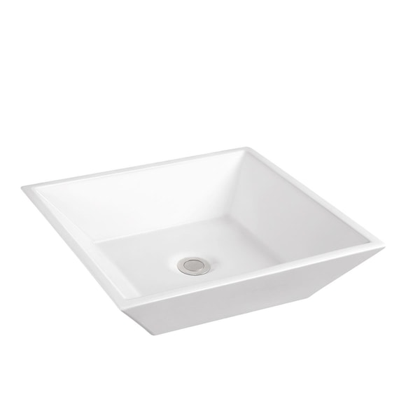 Kd Gabinetes White Artistic Porcelain Vessel Bathroom Sink, 16 x 16 x 4.75 in. KD1872571 - main